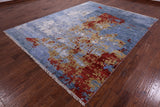 Abstract Modern Handmade Wool Rug - 7' 11" X 9' 11" - Golden Nile