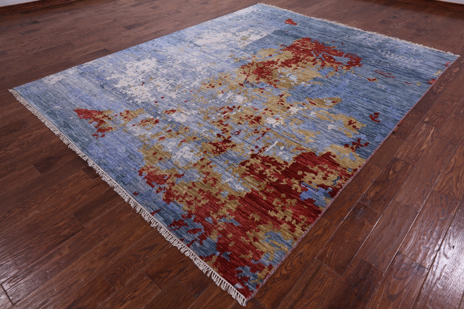 Abstract Modern Handmade Wool Rug - 7' 11" X 9' 11" - Golden Nile