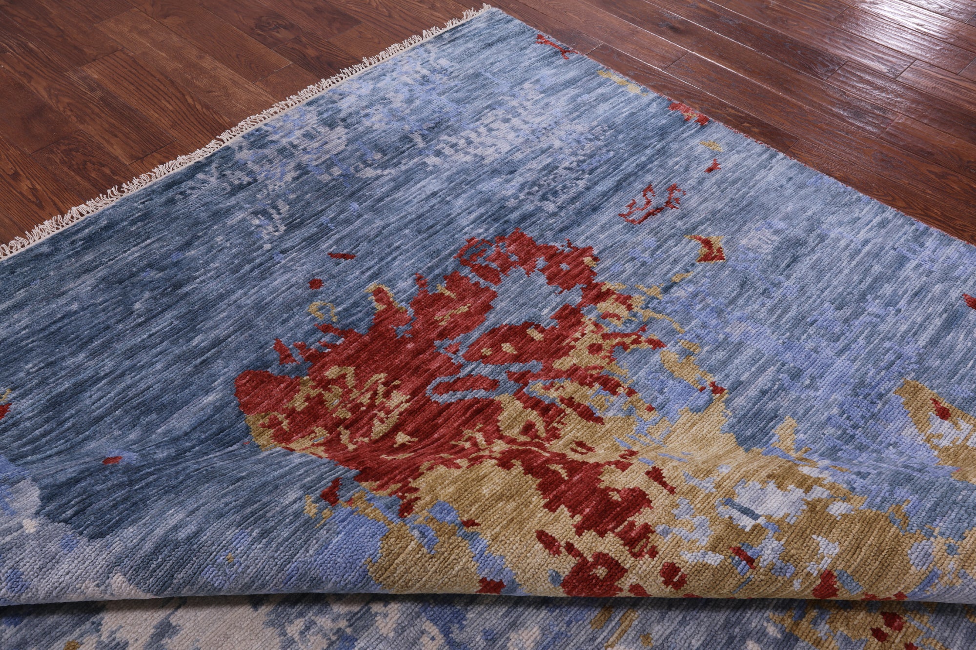 Abstract Modern Handmade Wool Rug - 7' 11" X 9' 11" - Golden Nile