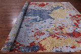 Abstract Contemporary Handmade Wool Rug - 10' 0" X 14' 0" - Golden Nile