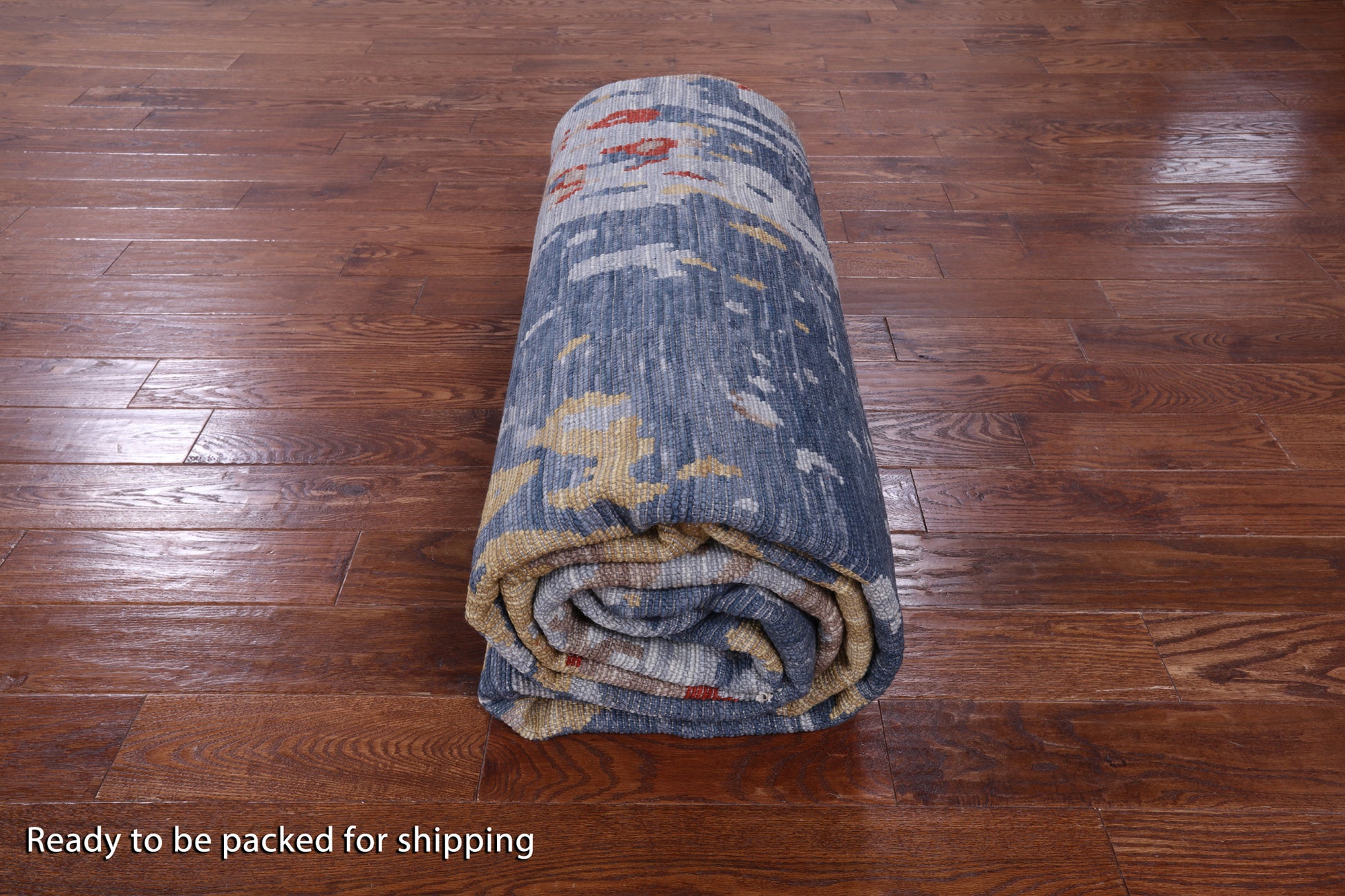 Abstract Contemporary Handmade Wool Rug - 10' 0" X 14' 0" - Golden Nile