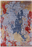 Abstract Contemporary Handmade Wool Rug - 10' 0" X 14' 0" - Golden Nile