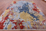 Abstract Contemporary Handmade Wool Rug - 10' 0" X 14' 0" - Golden Nile