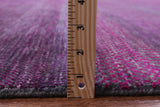 Purple Square Savannah Grass Hand Knotted Wool & Silk Rug - 10' 10" X 11' 3" - Golden Nile