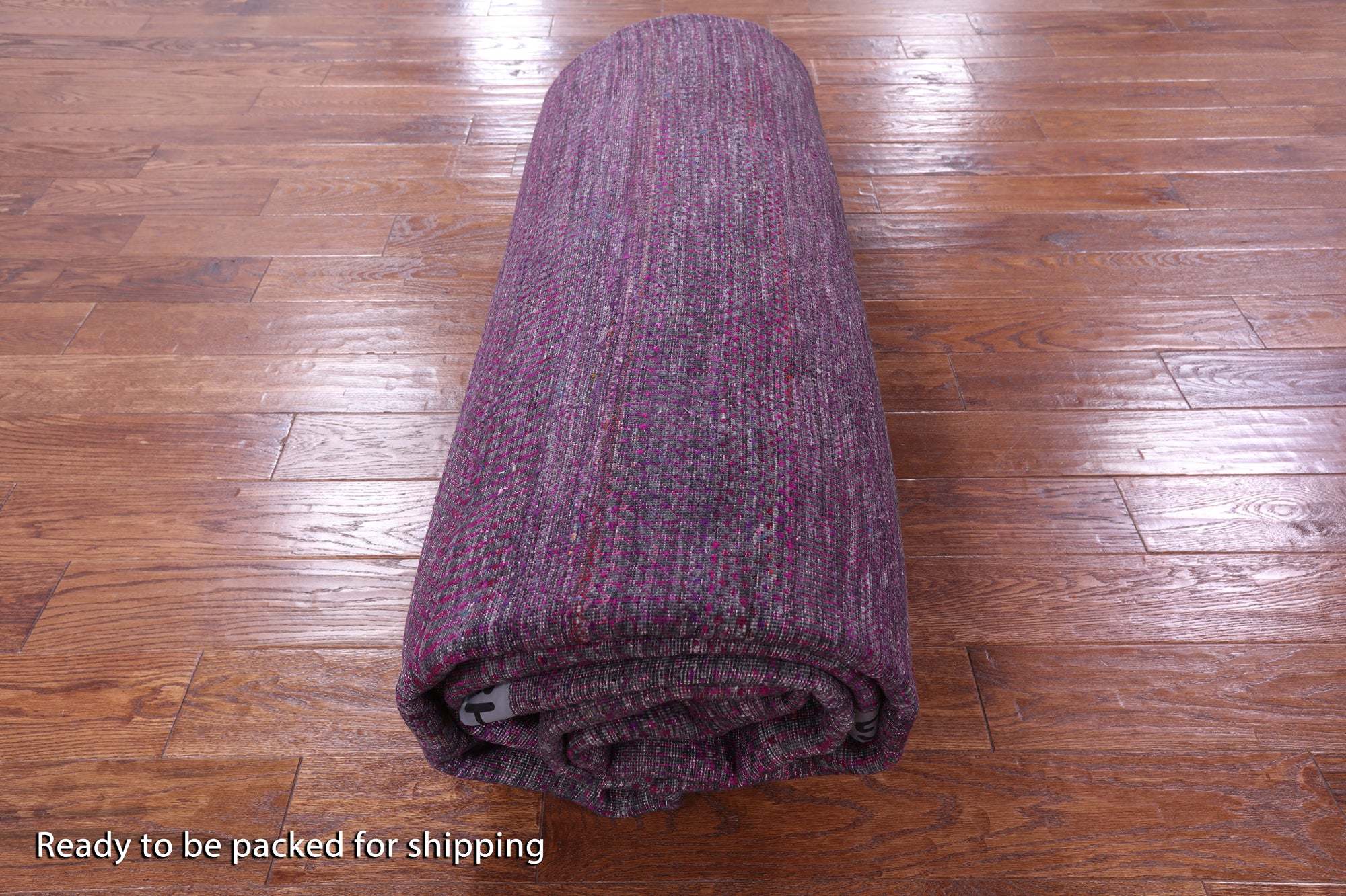 Purple Square Savannah Grass Hand Knotted Wool & Silk Rug - 10' 10" X 11' 3" - Golden Nile