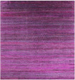Purple Square Savannah Grass Hand Knotted Wool & Silk Rug - 10' 10" X 11' 3" - Golden Nile