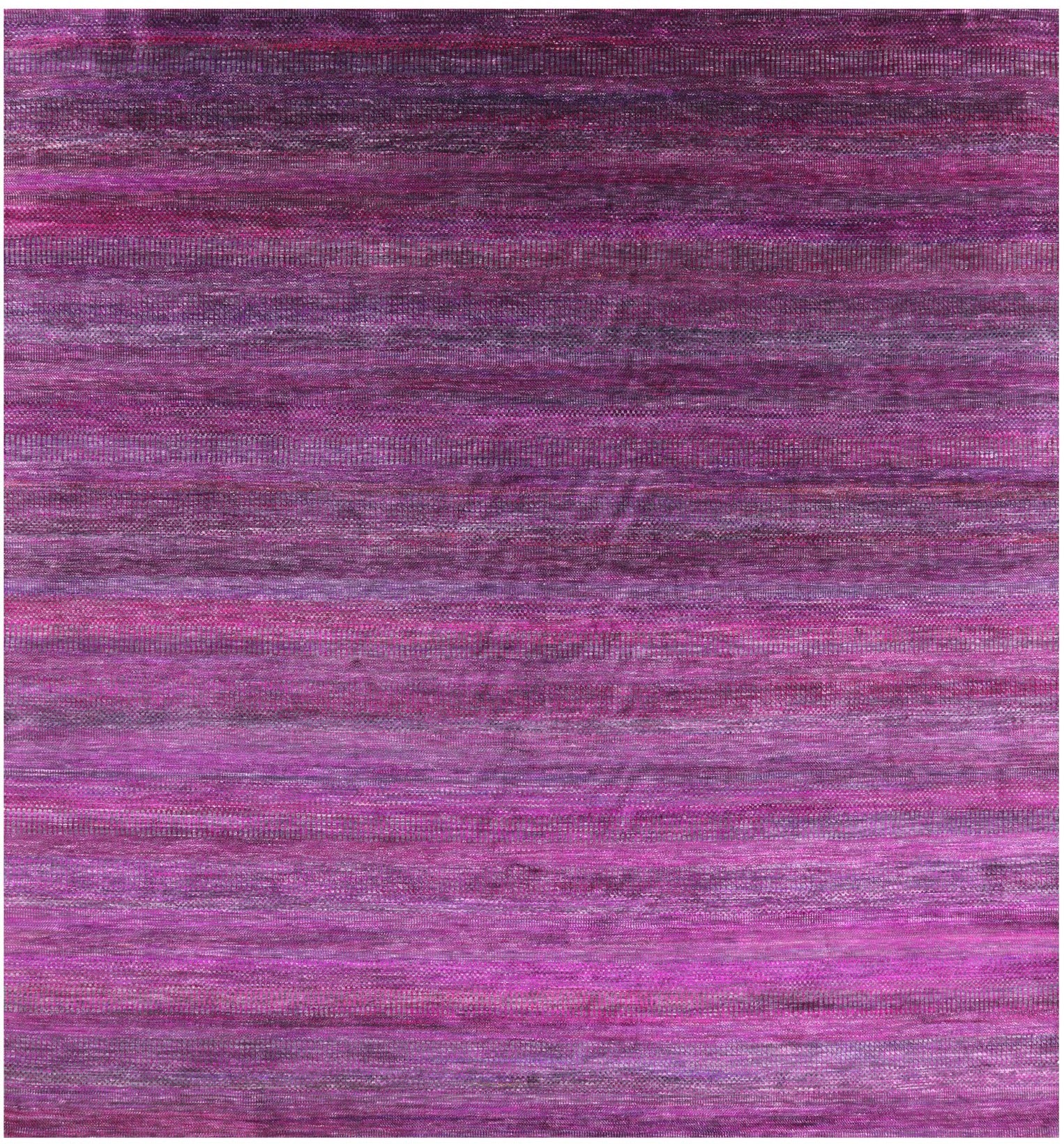 Purple Square Savannah Grass Hand Knotted Wool & Silk Rug - 10' 10" X 11' 3" - Golden Nile