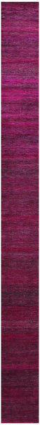 Pink Savannah Grass Hand Knotted Wool & Silk Runner Rug - 2' 6" X 26' 2" - Golden Nile