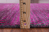 Pink Savannah Grass Hand Knotted Wool & Silk Runner Rug - 2' 6" X 26' 2" - Golden Nile