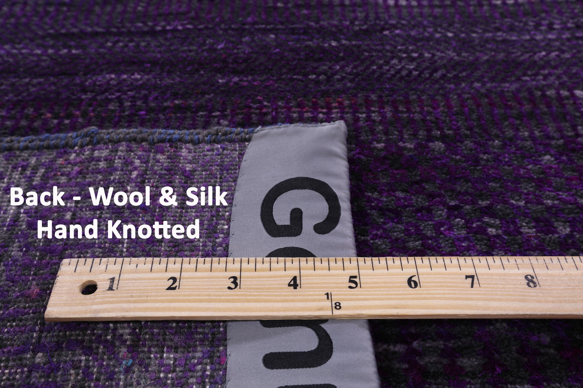 Purple Savannah Grass Hand Knotted Wool & Silk Runner Rug - 2' 7" X 27' 9" - Golden Nile