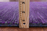 Purple Savannah Grass Hand Knotted Wool & Silk Runner Rug - 2' 7" X 27' 9" - Golden Nile