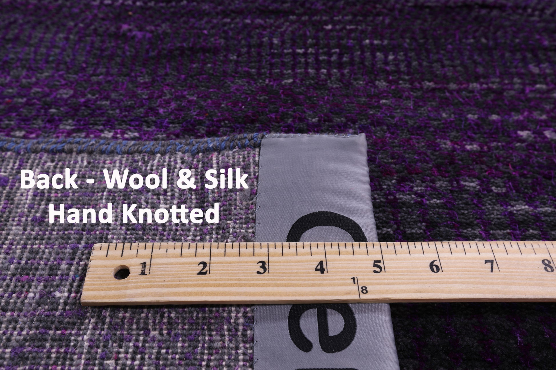 Purple Savannah Grass Hand Knotted Wool & Silk Runner Rug - 2' 5" X 19' 11" - Golden Nile