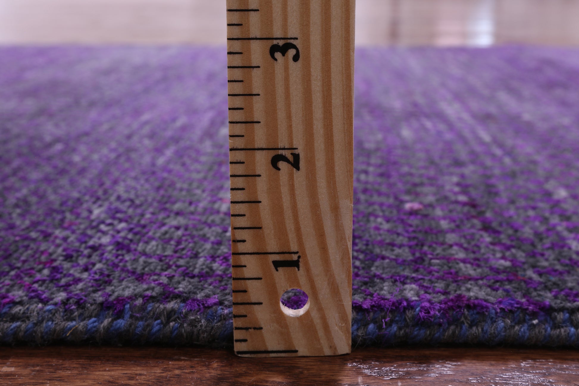 Purple Savannah Grass Hand Knotted Wool & Silk Runner Rug - 2' 5" X 19' 11" - Golden Nile