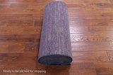 Purple Savannah Grass Hand Knotted Wool & Silk Runner Rug - 2' 5" X 19' 11" - Golden Nile