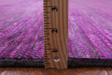 Purple Savannah Grass Hand Knotted Wool & Silk Rug - 9' 11" X 19' 7" - Golden Nile