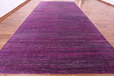 Purple Savannah Grass Hand Knotted Wool & Silk Rug - 9' 11" X 19' 7" - Golden Nile