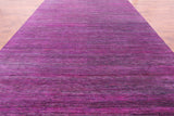 Purple Savannah Grass Hand Knotted Wool & Silk Rug - 9' 11" X 19' 7" - Golden Nile