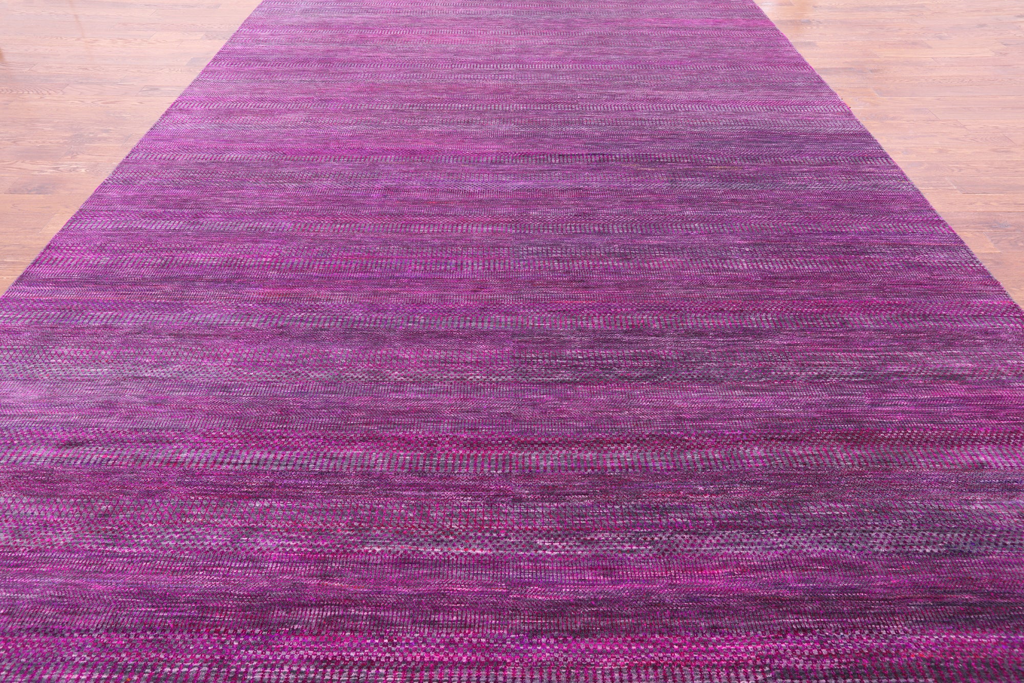Purple Savannah Grass Hand Knotted Wool & Silk Rug - 9' 11" X 19' 7" - Golden Nile
