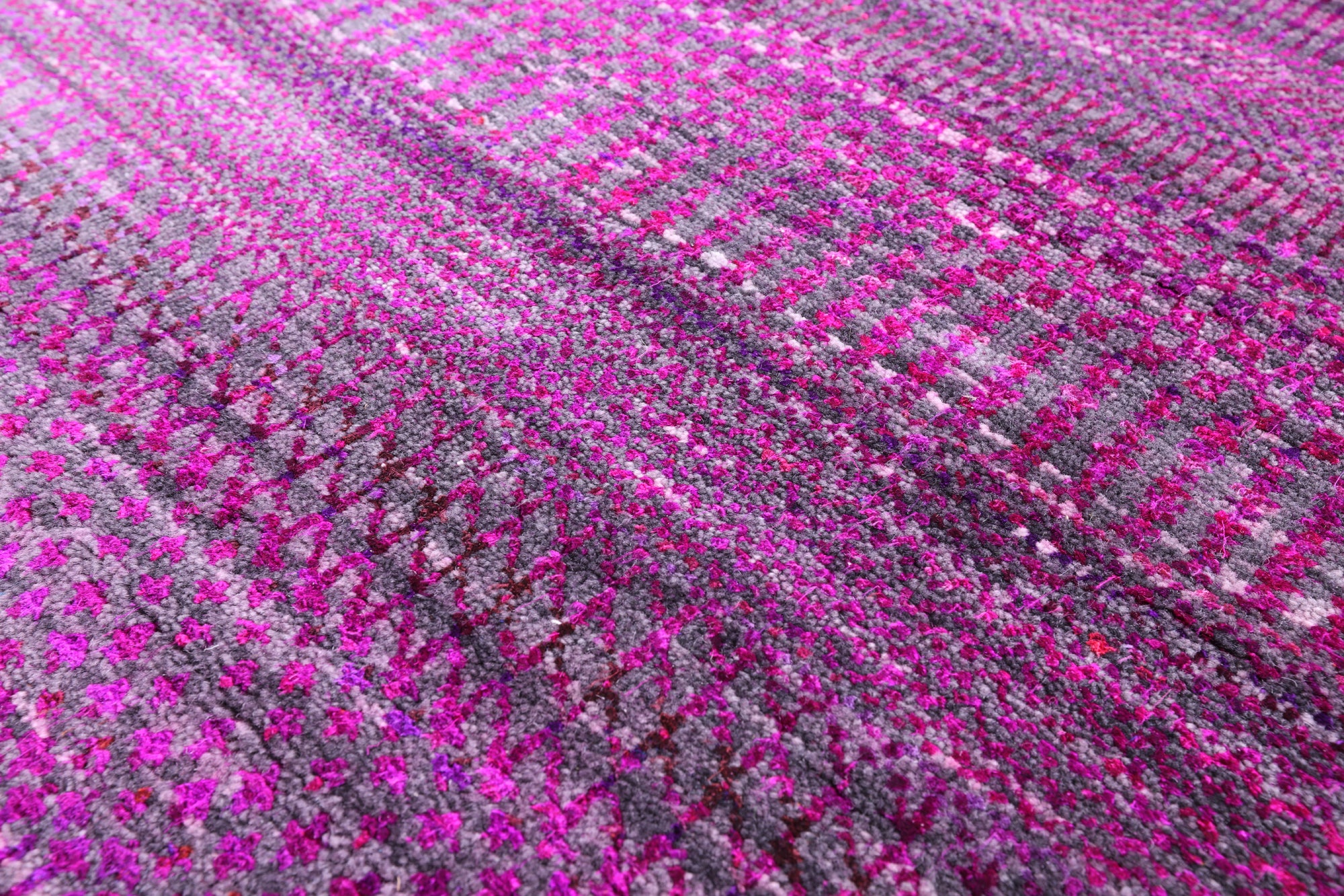 Purple Savannah Grass Hand Knotted Wool & Silk Rug - 9' 11" X 19' 7" - Golden Nile