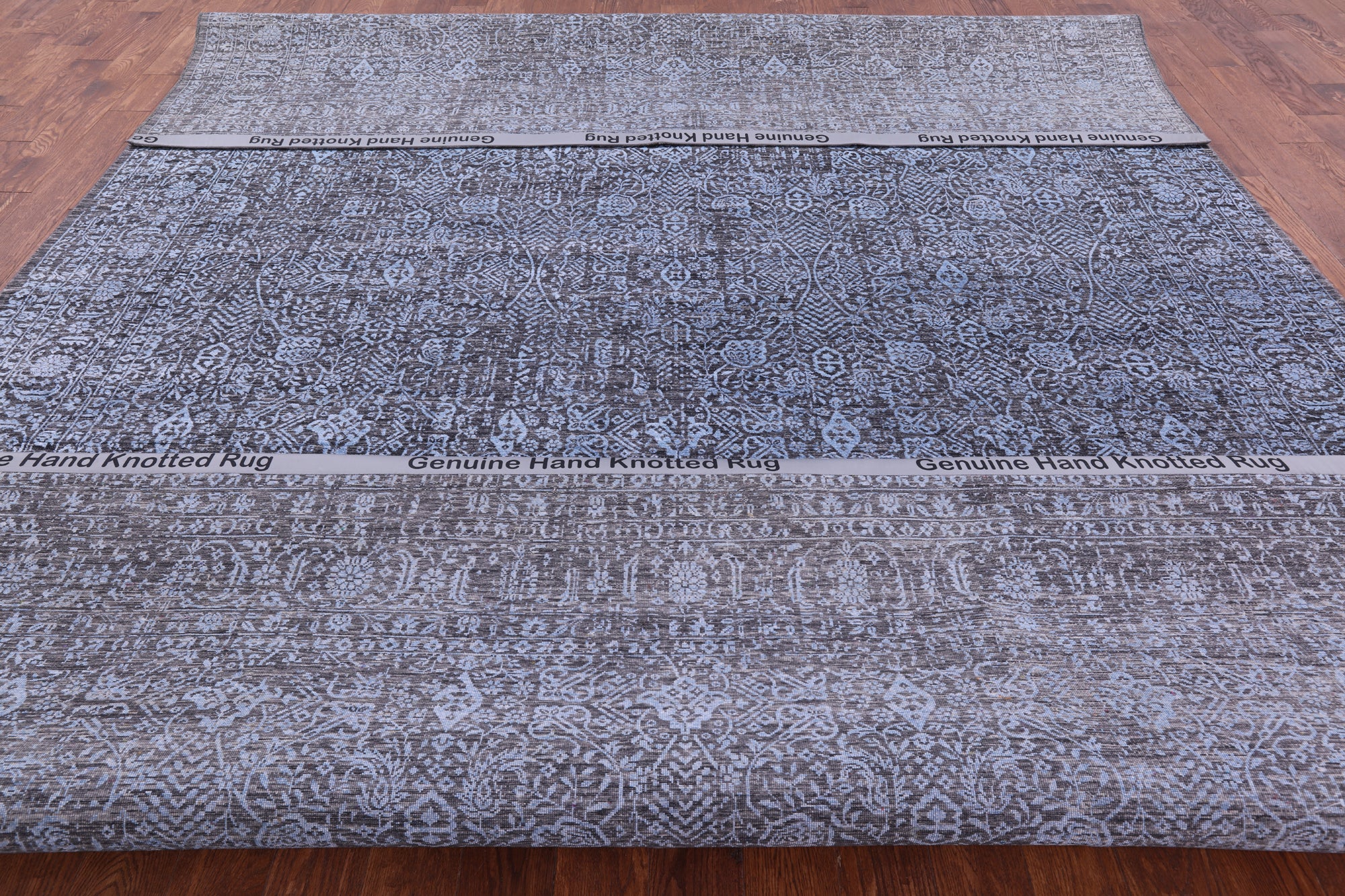 Grey Persian Hand Knotted Wool & Silk Rug - 10' 2" X 14' 3" - Golden Nile