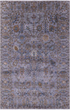 Grey Persian Tabriz Hand Knotted Wool Rug - 6' 1" X 9' 3" - Golden Nile