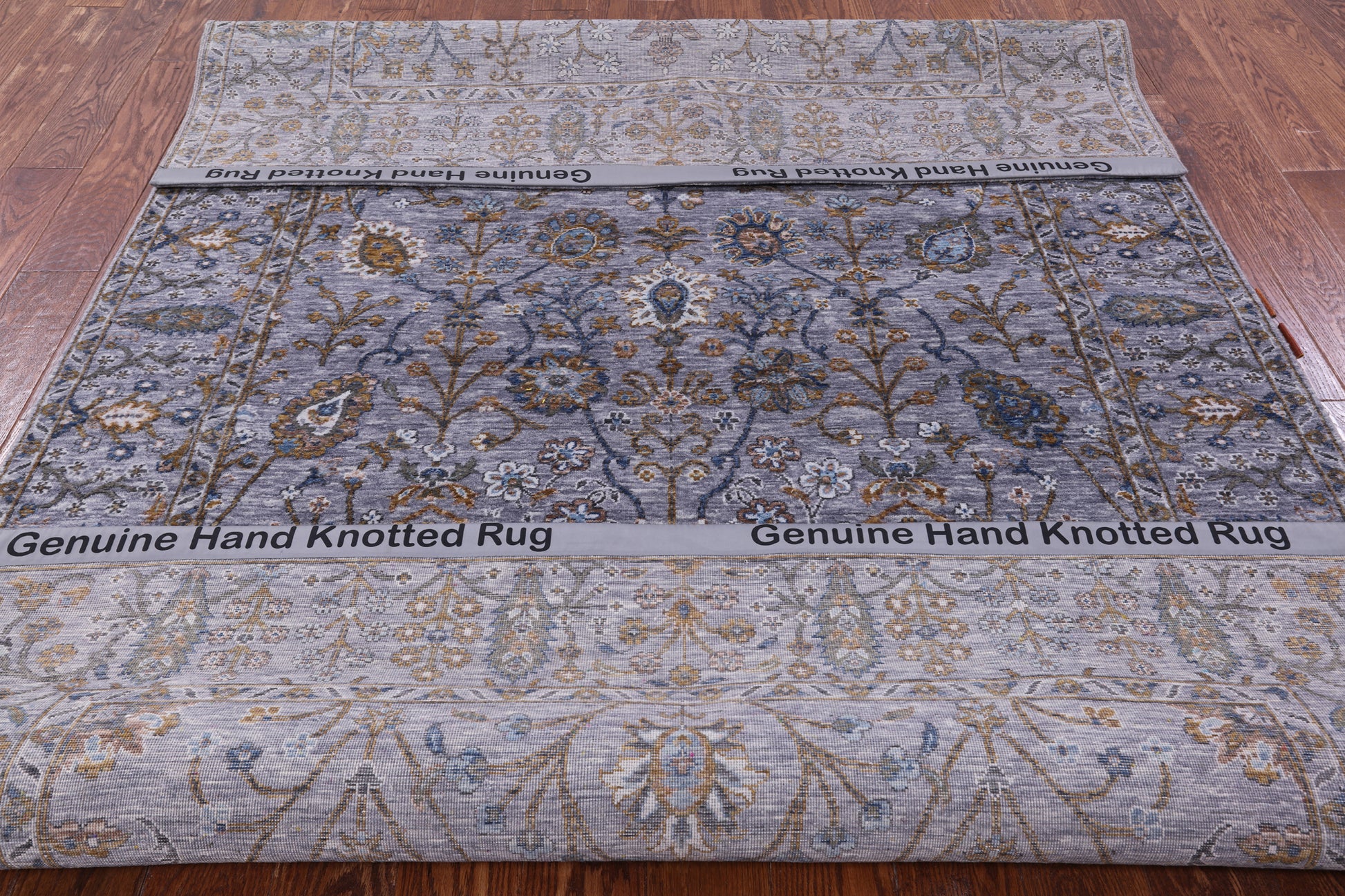 Grey Persian Tabriz Hand Knotted Wool Rug - 6' 1" X 9' 3" - Golden Nile