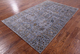 Grey Persian Tabriz Hand Knotted Wool Rug - 6' 1" X 9' 3" - Golden Nile