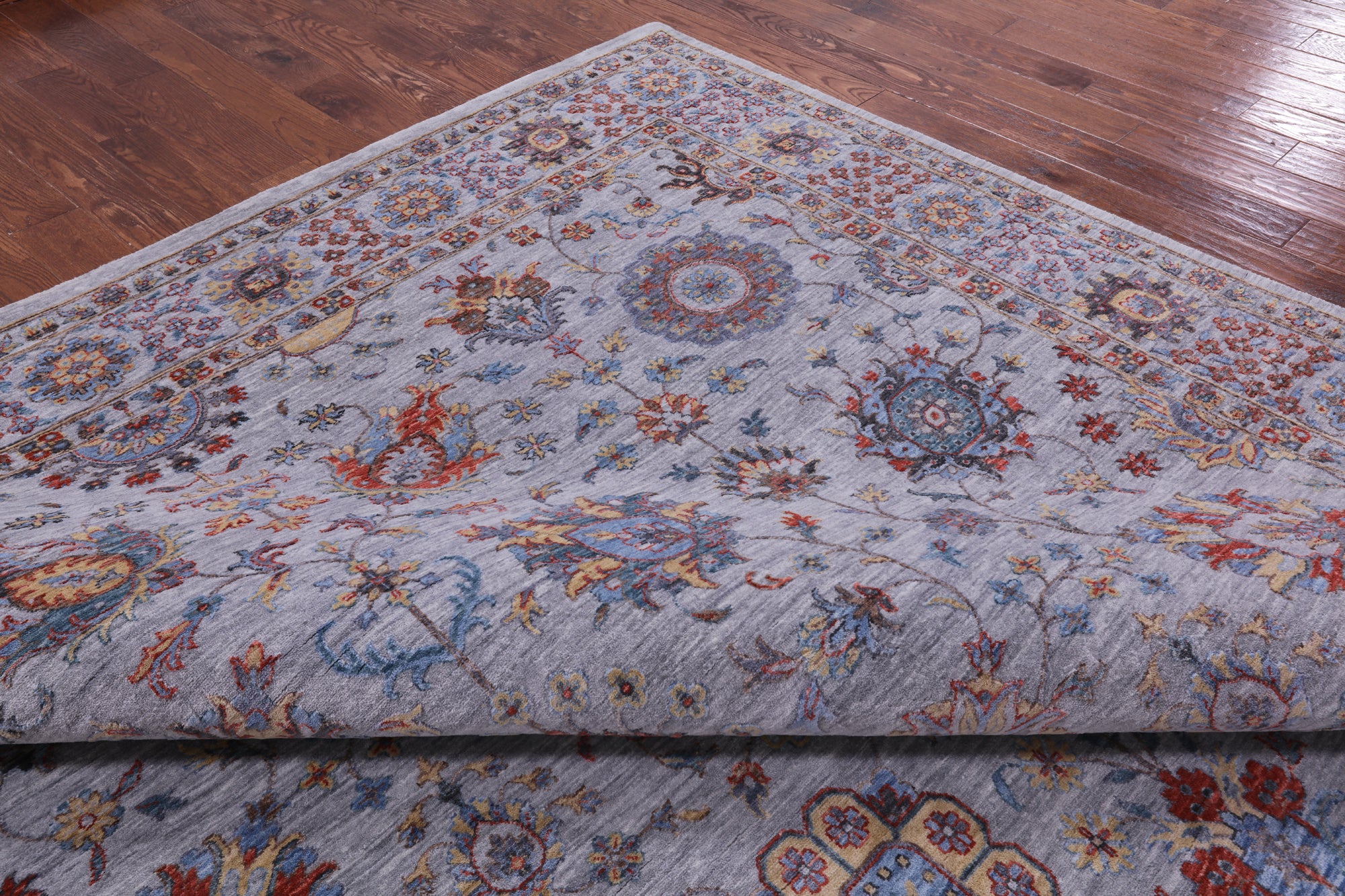 Grey Persian Tabriz Hand Knotted Wool Rug - 9' 11" X 14' 3" - Golden Nile