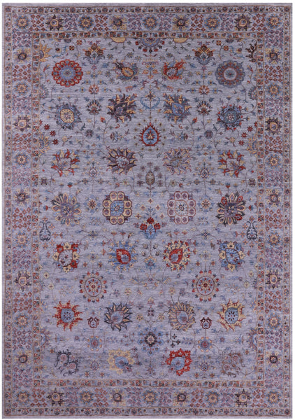 Grey Persian Tabriz Hand Knotted Wool Rug - 9' 11" X 14' 3" - Golden Nile
