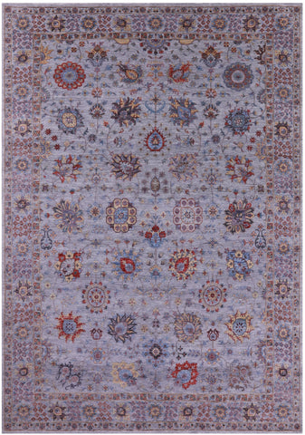 Grey Persian Tabriz Hand Knotted Wool Rug - 9' 11