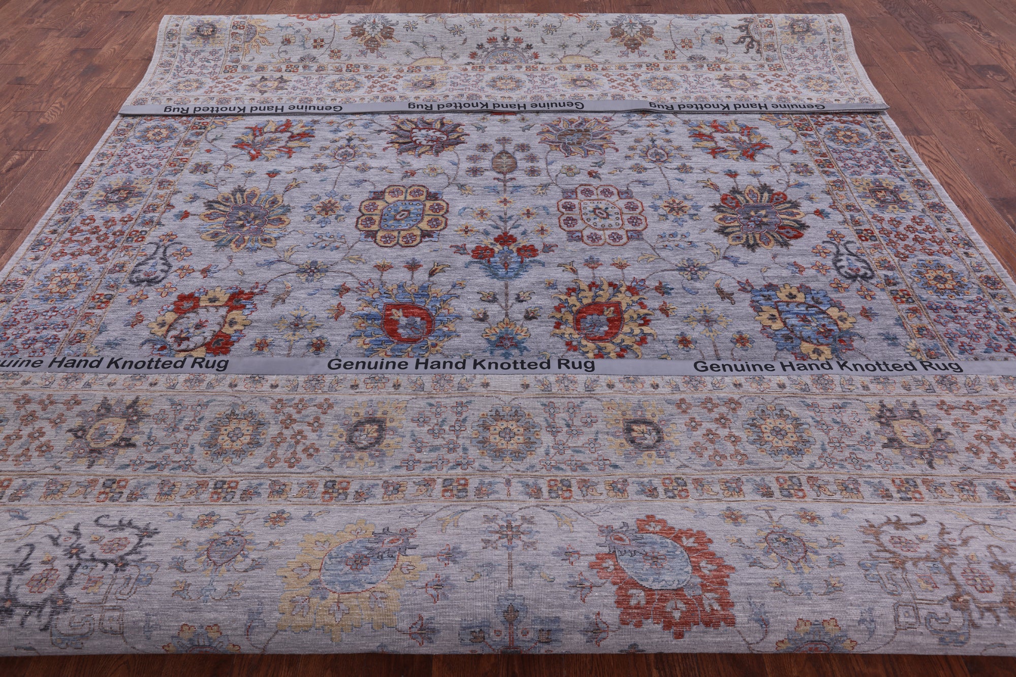 Grey Persian Tabriz Hand Knotted Wool Rug - 9' 11" X 14' 3" - Golden Nile