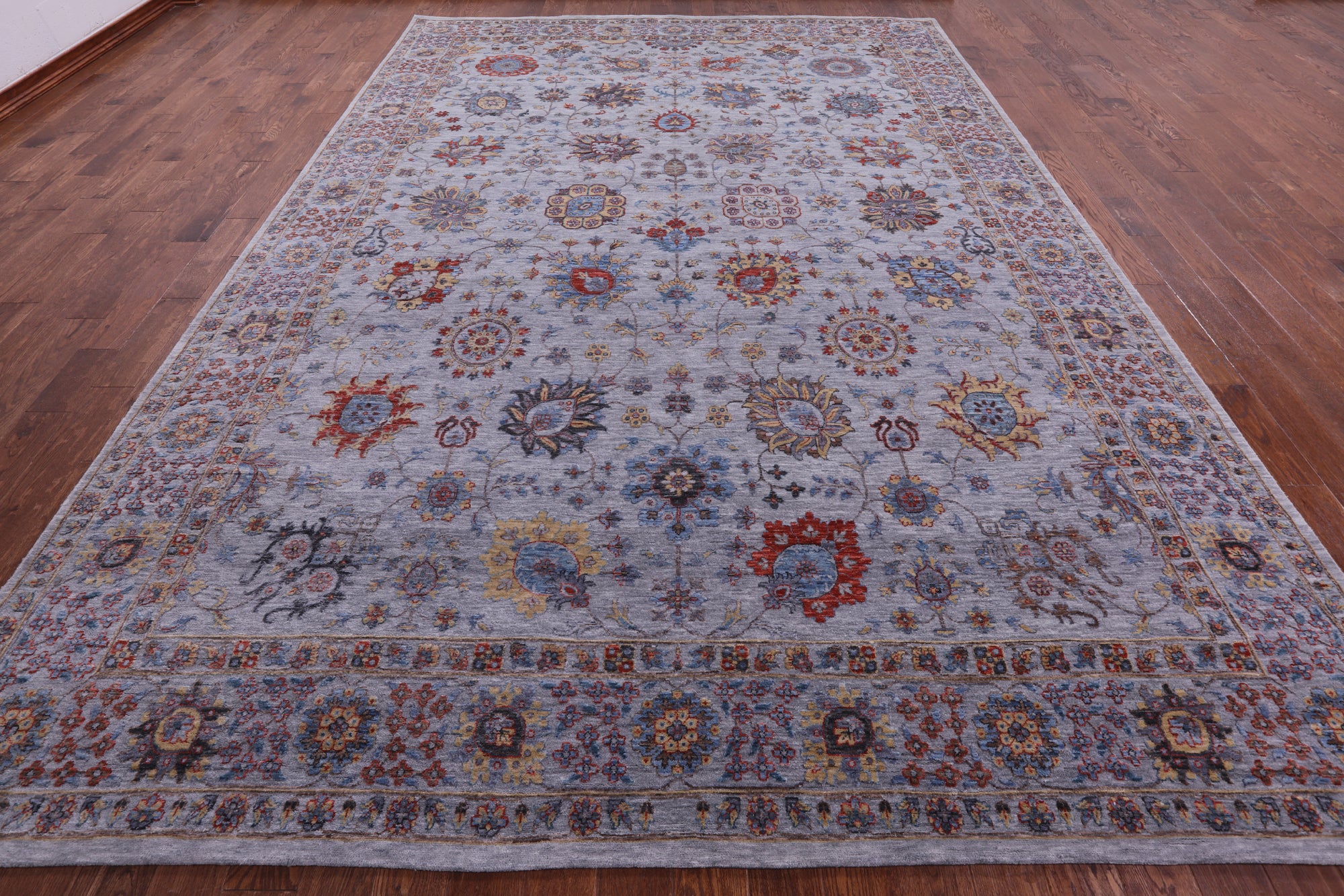 Grey Persian Tabriz Hand Knotted Wool Rug - 9' 11" X 14' 3" - Golden Nile