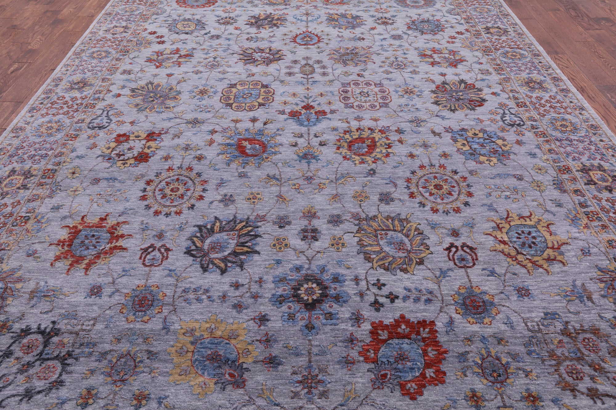 Grey Persian Tabriz Hand Knotted Wool Rug - 9' 11" X 14' 3" - Golden Nile