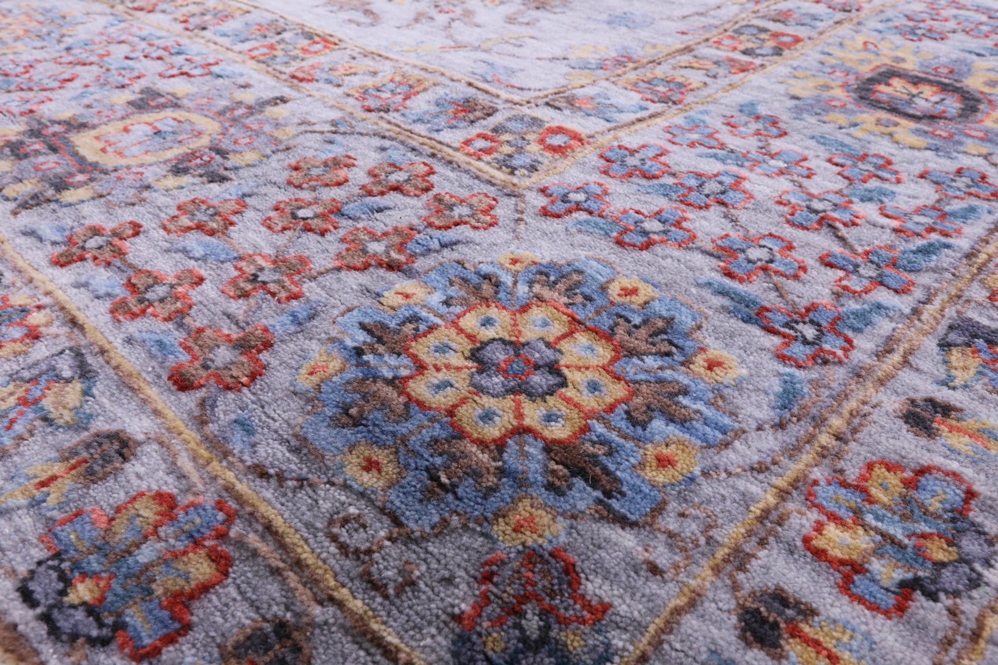 Grey Persian Tabriz Hand Knotted Wool Rug - 9' 11" X 14' 3" - Golden Nile