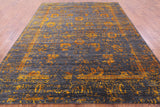 Grey Persian Hand Knotted Wool & Silk Rug - 7' 11" X 10' 3" - Golden Nile