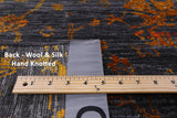 Grey Persian Hand Knotted Wool & Silk Rug - 7' 11" X 10' 3" - Golden Nile