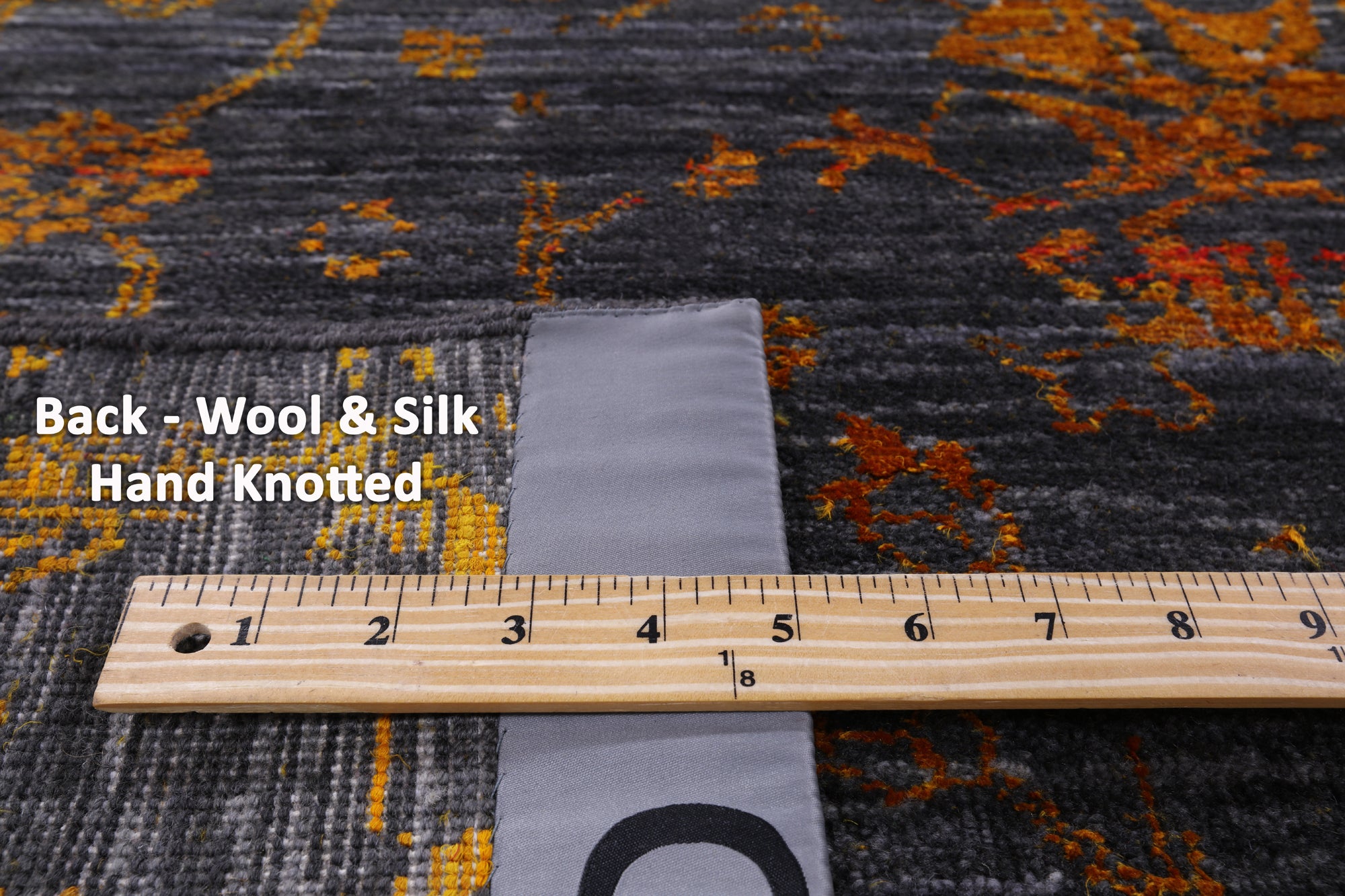 Grey Persian Hand Knotted Wool & Silk Rug - 7' 11" X 10' 3" - Golden Nile