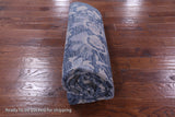 Blue Contemporary Hand Knotted Wool & Silk Rug - 6' 0" X 8' 11" - Golden Nile