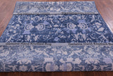 Blue Contemporary Hand Knotted Wool & Silk Rug - 6' 0" X 8' 11" - Golden Nile