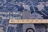Blue Contemporary Hand Knotted Wool & Silk Rug - 6' 0" X 8' 11" - Golden Nile