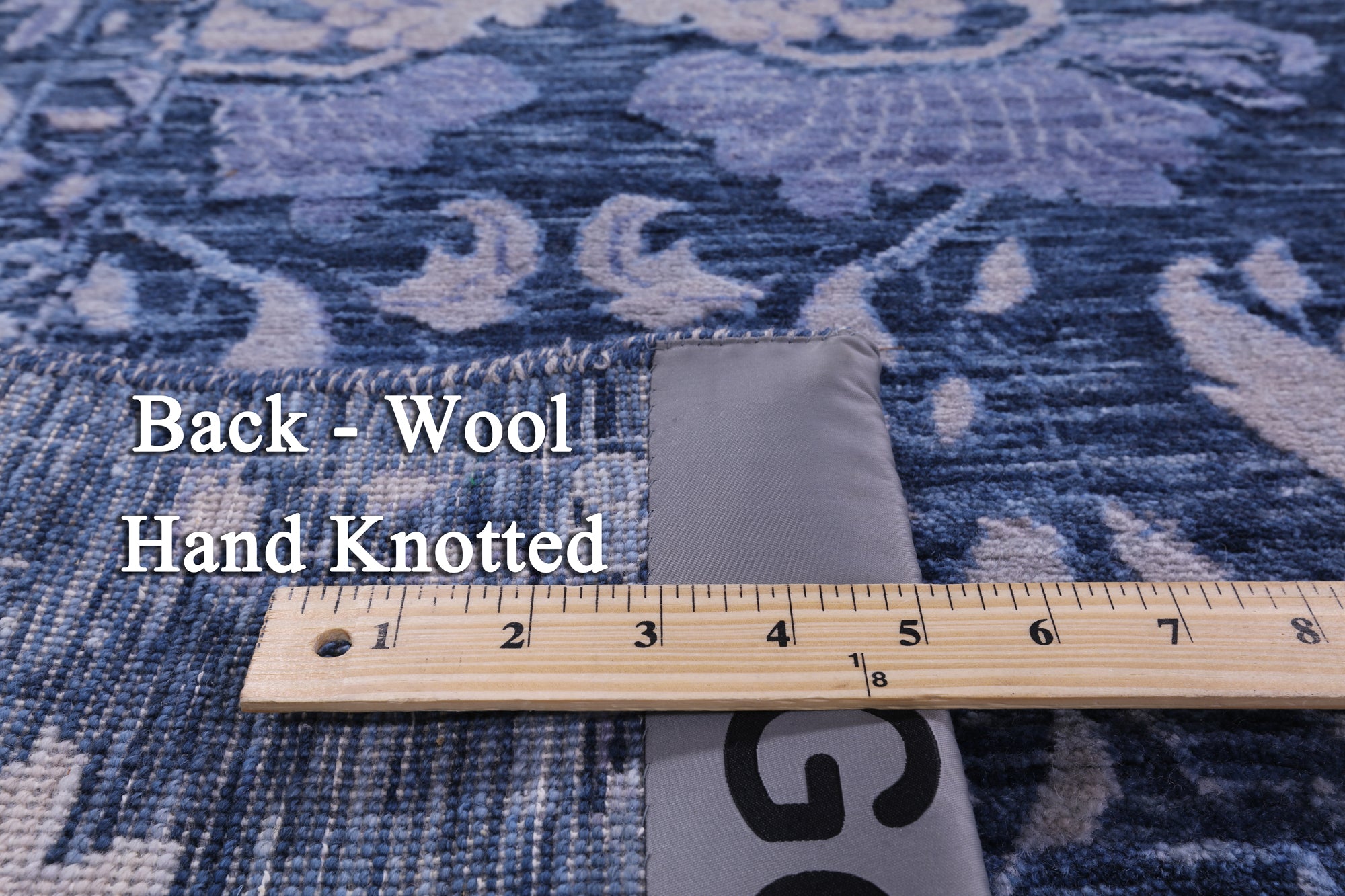 Blue Contemporary Hand Knotted Wool Rug - 8' 11" X 12' 1" - Golden Nile