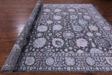Grey Persian Hand Knotted Wool & Silk Rug - 9' 11" X 14' 0" - Golden Nile