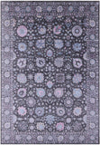 Grey Persian Hand Knotted Wool & Silk Rug - 9' 11" X 14' 0" - Golden Nile
