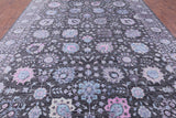 Grey Persian Hand Knotted Wool & Silk Rug - 9' 11" X 14' 0" - Golden Nile