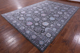 Grey Persian Hand Knotted Wool & Silk Rug - 9' 11" X 14' 0" - Golden Nile