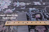 Grey Persian Hand Knotted Wool & Silk Rug - 9' 11" X 14' 0" - Golden Nile
