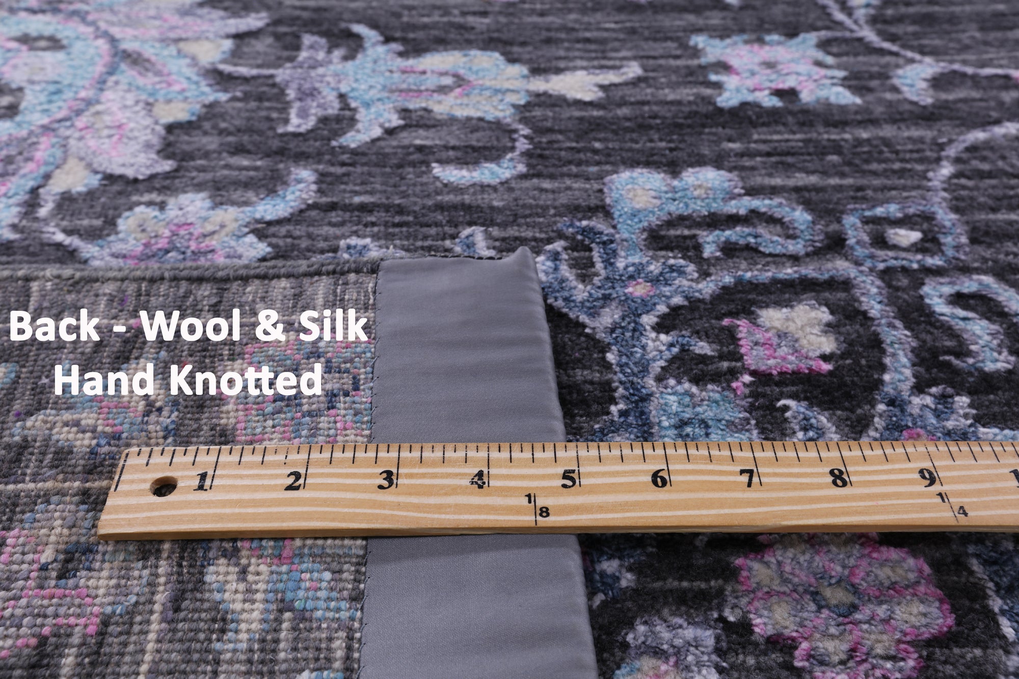 Grey Persian Hand Knotted Wool & Silk Rug - 9' 11" X 14' 0" - Golden Nile