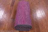 Pink Savannah Grass Handmade Wool & Silk Runner Rug - 2' 7" X 27' 8" - Golden Nile