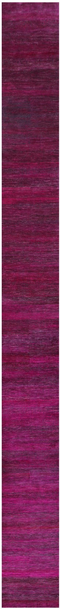 Pink Savannah Grass Handmade Wool & Silk Runner Rug - 2' 7" X 27' 8" - Golden Nile