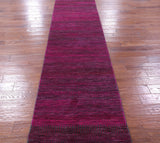 Pink Savannah Grass Handmade Wool & Silk Runner Rug - 2' 7" X 27' 8" - Golden Nile